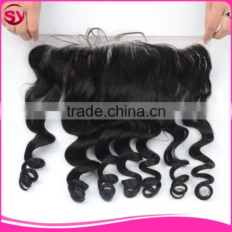 100% Loose wave full lace frontal closures 100 peruvian frontal lace closure with bundles