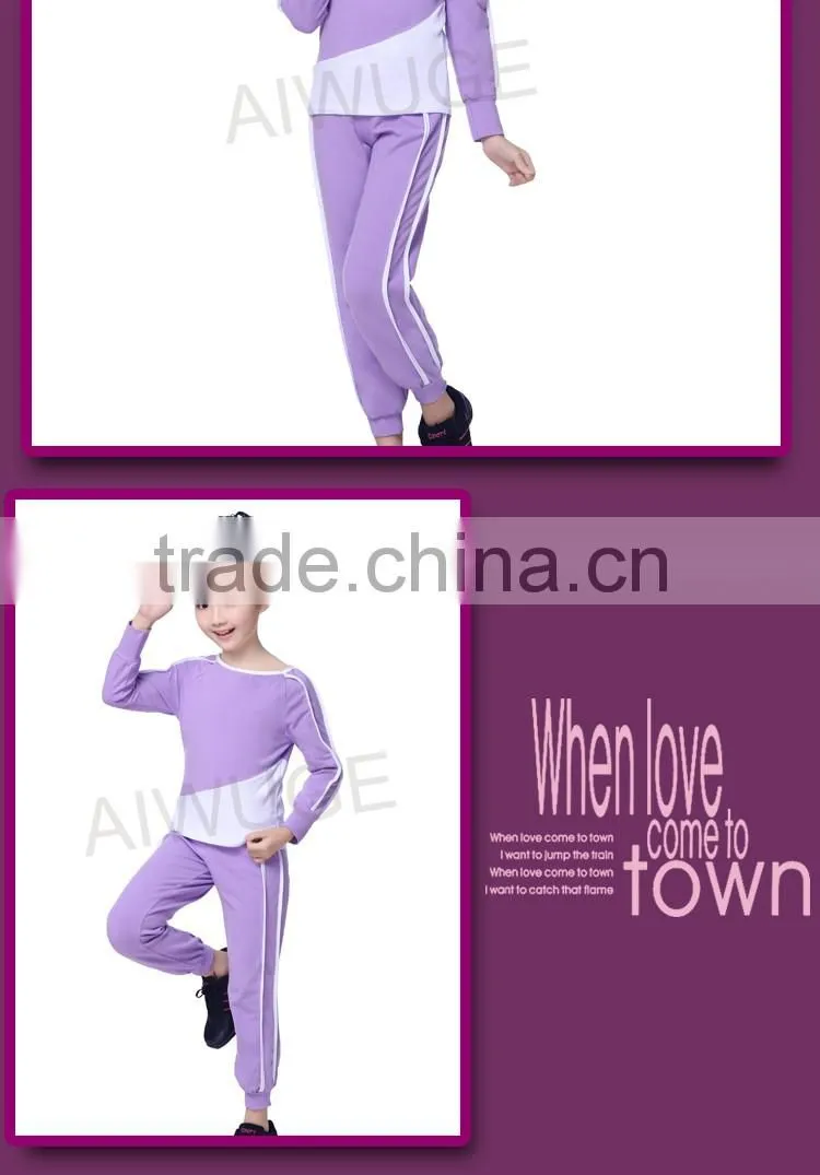 New Spring Girls Boutique Clothing Sets O Neck Long Sleeve Trendy Tracksuits Children Gymnastics/Sport Suits