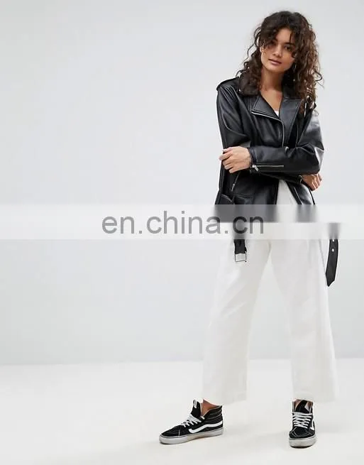women popular designs custom pu leather jackets