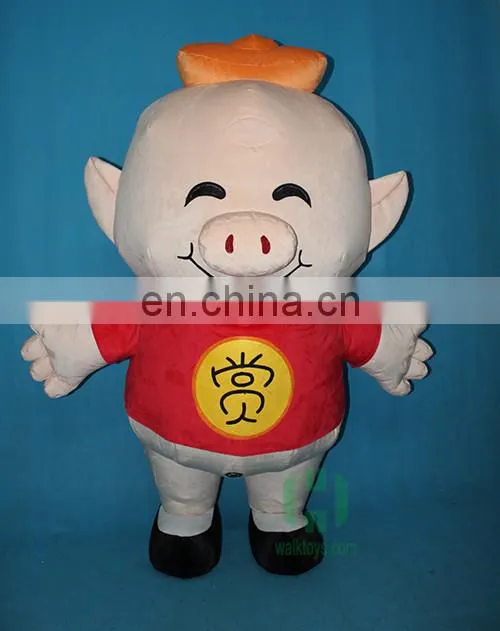 New arrival!!!HI CE fat pig funny pig inflatable mascot costume in 2 meters,animal inflatable mascot costume for hot sale