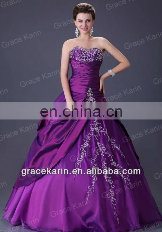 2015 Purple Grace karin sweetheart Quinceanera Dresses Strapless high quality and cheap CL2515