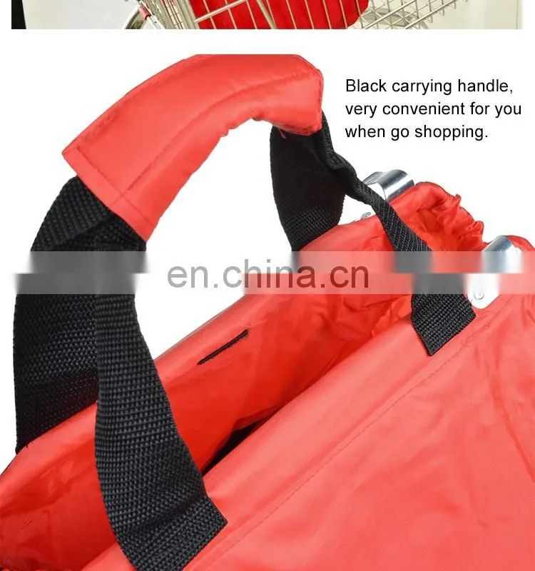 Foldable trolley cart supermarket shopping bags, multifunctional reusable shopping cart bags
