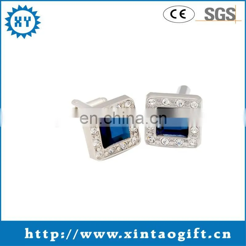 Best selling 2017 customized metal cufflink unique cuffinks crystal