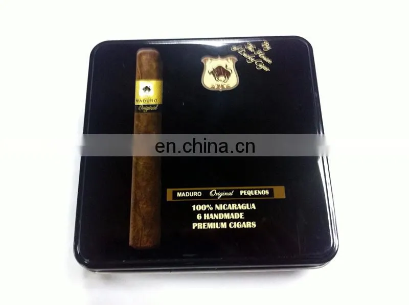 High Quality Cigar & Cigarette Hinged Lid Tobacco Tin Box