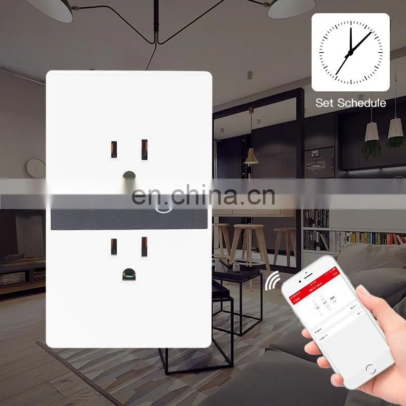 Wifi smart in wall power timer outlet remote control us adapter switch socket plug