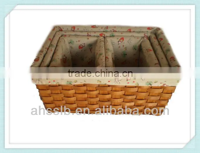 small wooden promotion basket