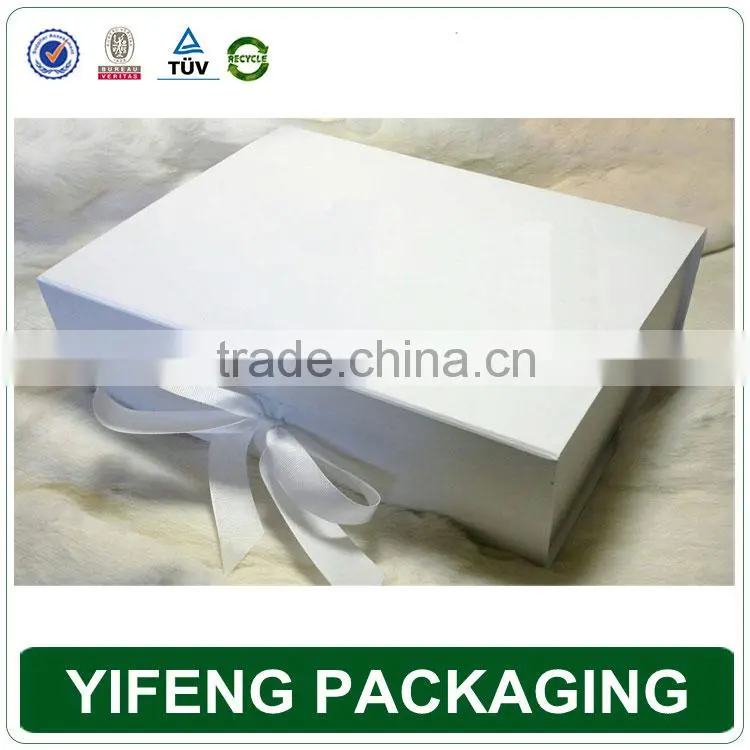 Logo Printed Custom Cheap cardboard box with ribbon for packaging