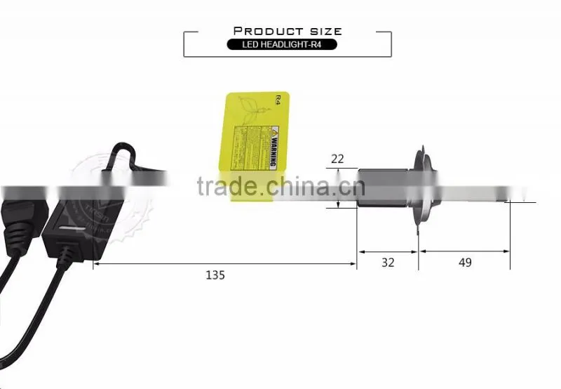 Tinsin upgrade R3 latest style led headlight replace xenon h4 and h4 halogen xhp70 led headlight bulbs h4