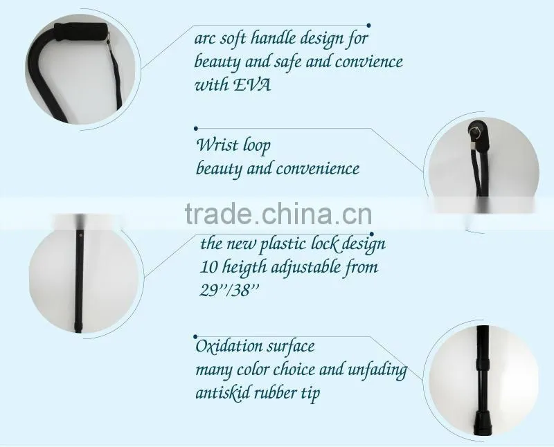 Adjustable Walking Cane With Offset Handle