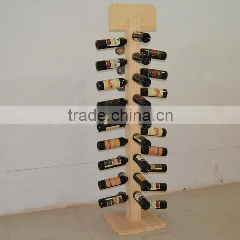 Wooden Wine display rack for promotion,wine racks with glass holders