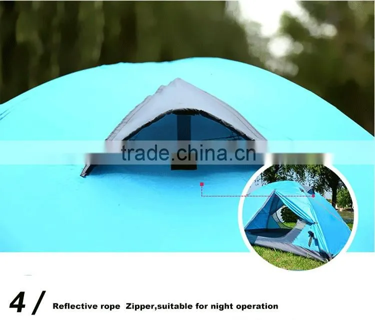Waterproof Double Layer 2, 3, 4 Person 3 Season Aluminum Rod Double Skylight Outdoor Camping Tent