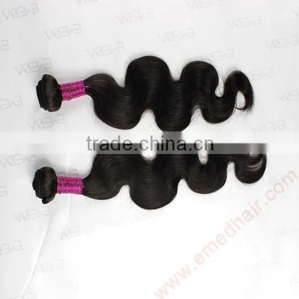 AAAAAA grade good quality no shedding natural color Raw human hair extension 90cm