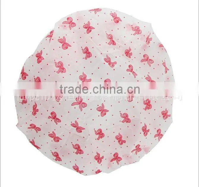 China factory price disposable plastic PE printed soft shower cap