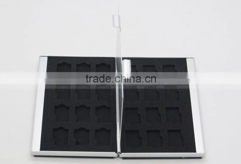 Leather Aluminum EVA 24 Micro SD TF Card Case Memory Card Storage Carrying Case Holder Protector