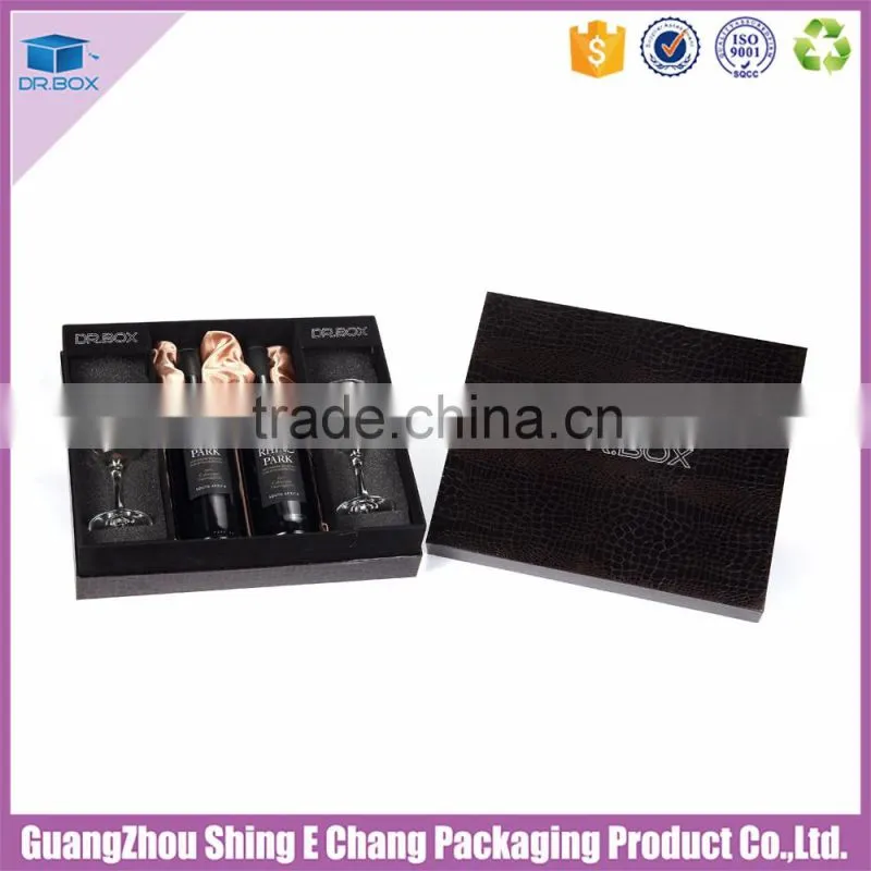 Professional printing artwork recyclable leather paper wine box