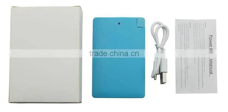 With charging cable power bank 4000mah for iphone ,cheapest oem brand credit card power bank 4000mah for iphone
