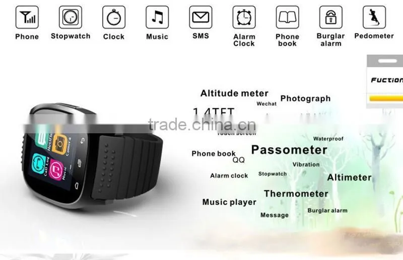 New bluetooth Smart Watch M26 with LED Display / Dial / Alarm / Music Player / Pedometer for Android Ios