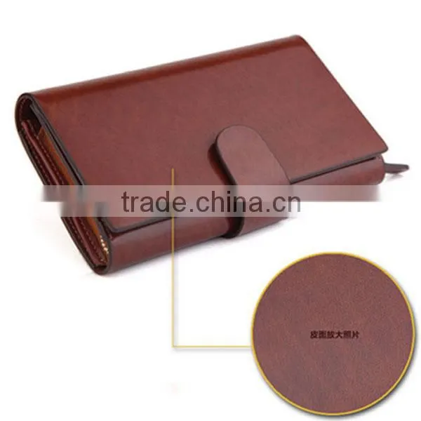 Newest men long hand bag leather purse men's leather wallet