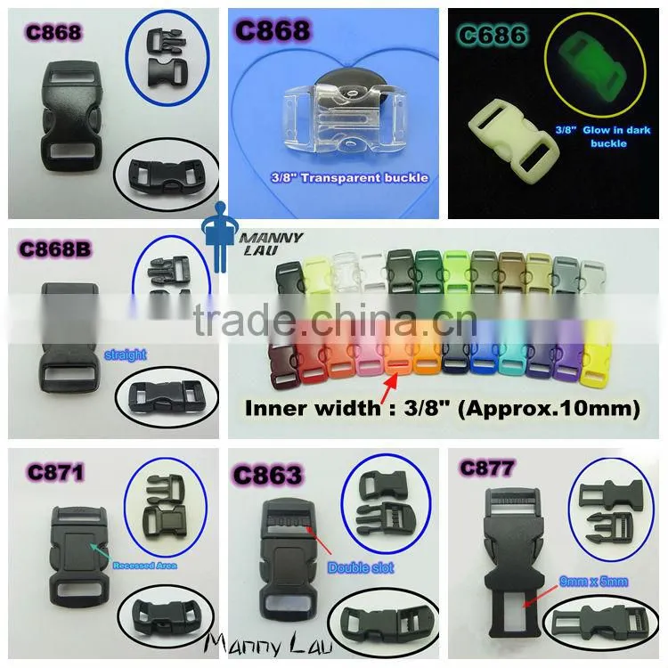 2016 New product paracord buckles with whistle, plastic paracord buckles