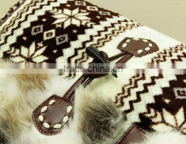 hot sale fashion ladies snowflake designer handbags fur handbag