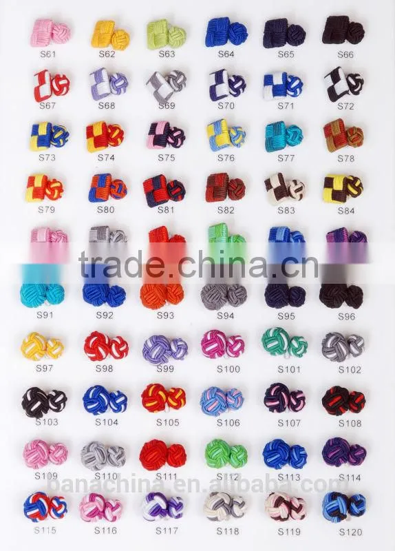 hand made cufflinks, double ball silk knot cufflink