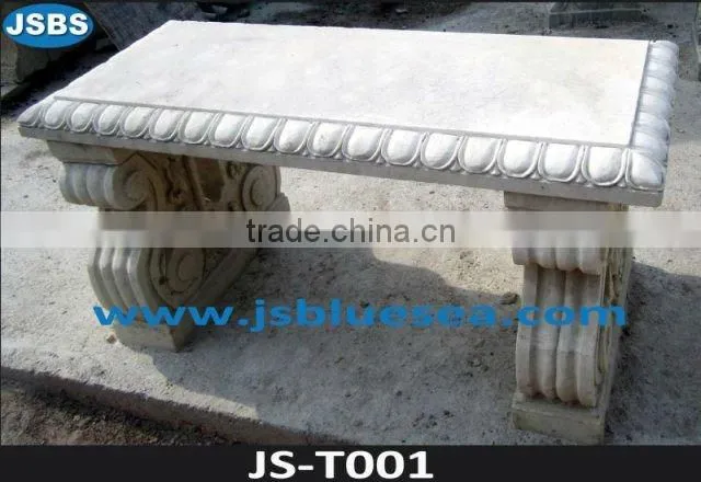 Carved Marble Table and Bench JS-T049