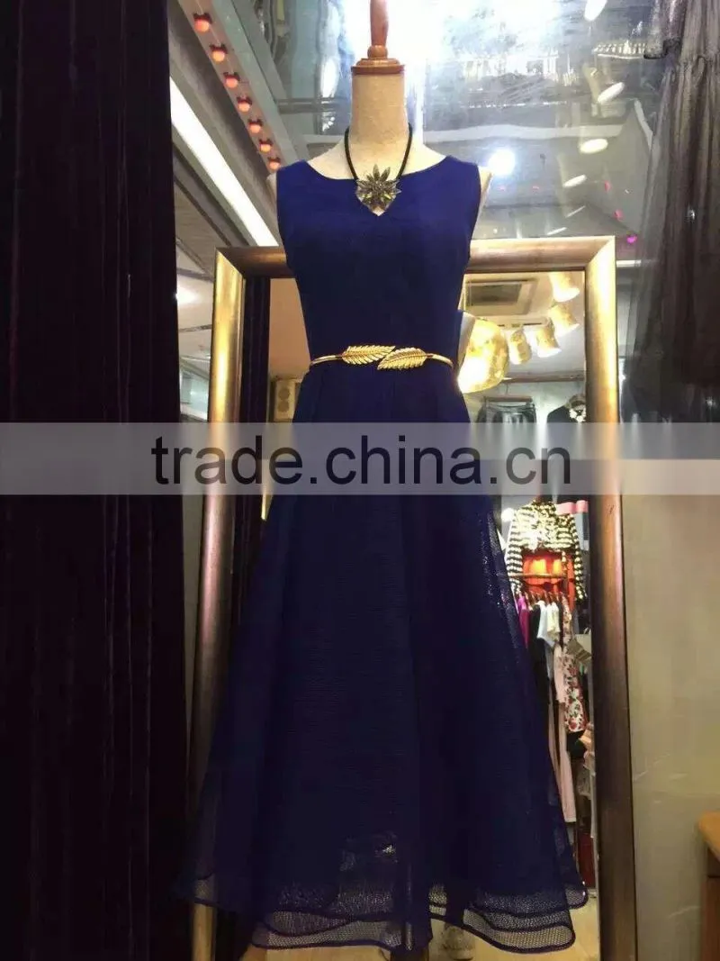 Skirt decorated with golden leaf buckle belt ladies dress fine decorative elastic elastic metal waist chain belt