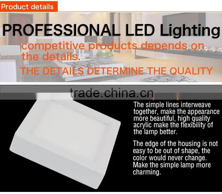 nice design step square surface mounted led panel light