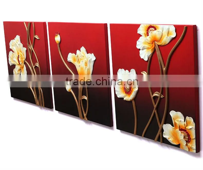 Calligraphy relief decorating mural painting