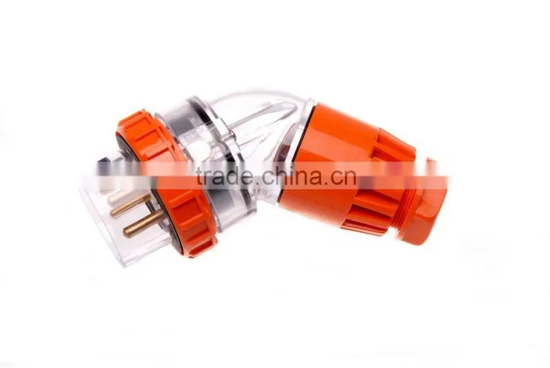 Three Phase 4 Round Pin Angle Plug 32A
