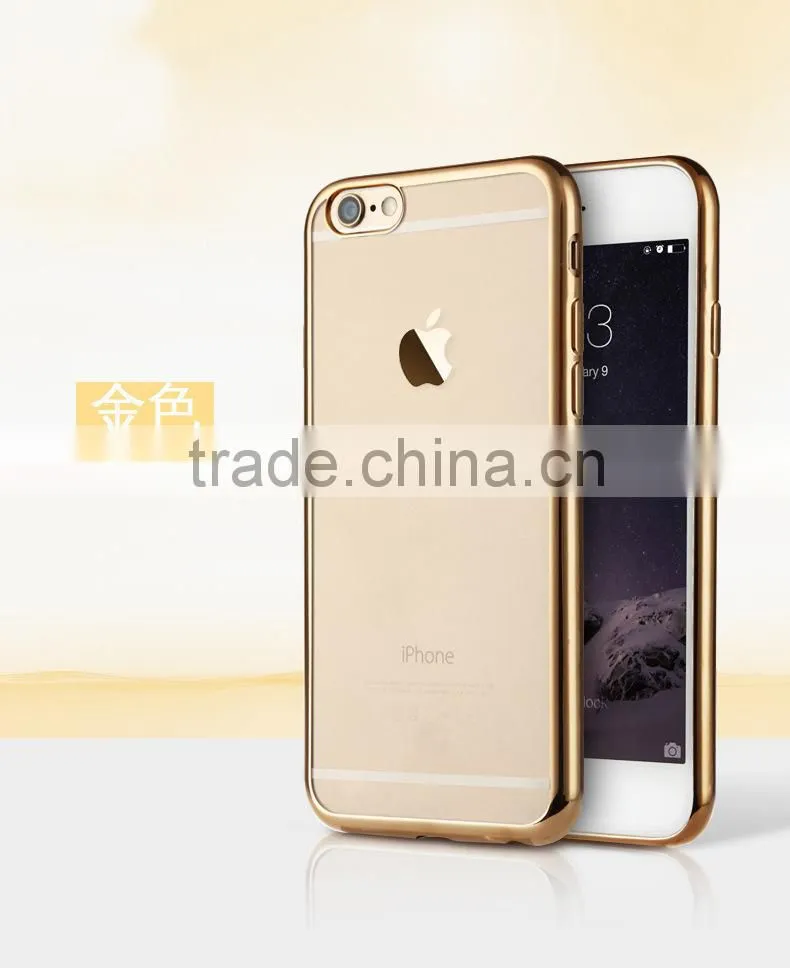 luxury Clear Crystal Chrome Side Soft TPU Case Cover For Apple iPhone 6s Plus