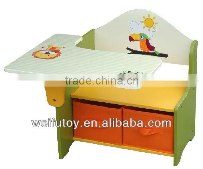 F0283 Kids wooden chair with desktop