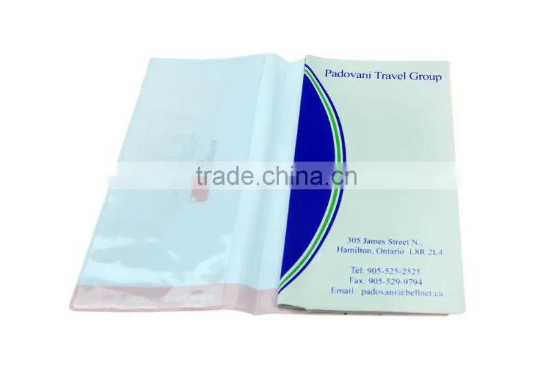 CMYK Printing PVC Ticket Holder with Two Clear Pocket