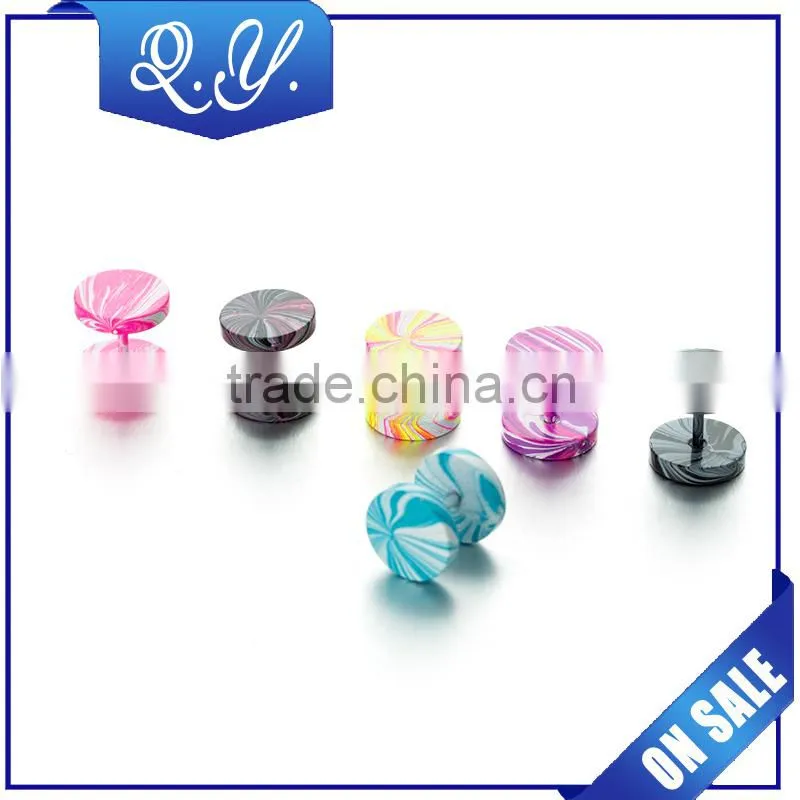 colored surgical zircon studs piercing bow-tie shape ear piercing jewelry