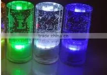 rechargable battery operated wedding party night club bar glowing light up round mini fashionable led crystal table lamp