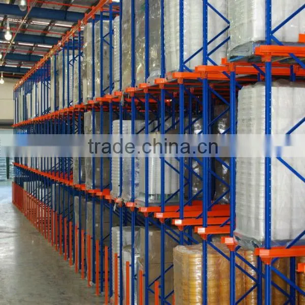 Adjustable industrial shelving racks - last-in-first-out rule drive-in racking