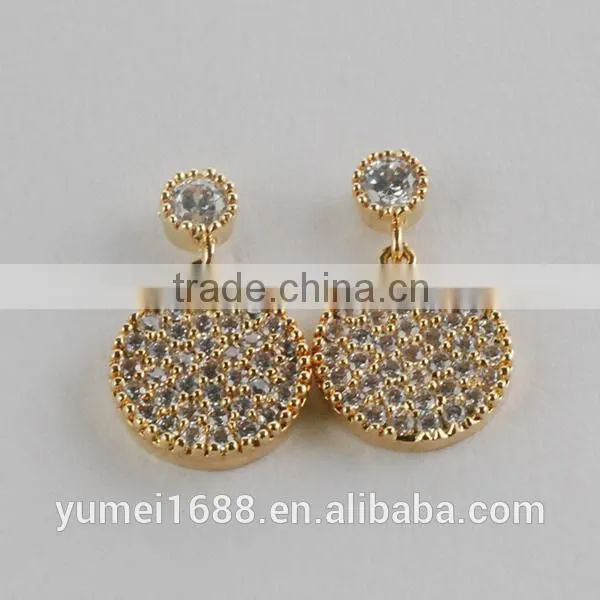 Hot Sales Classical Design Natural Gemstone 18K Gold Stud Earrings