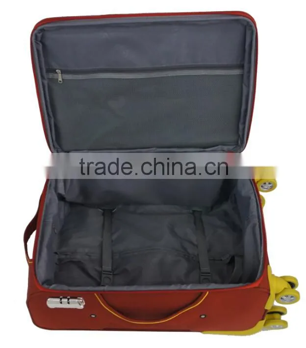 Green Spinner Wheels Nylon Trolley Luggage Factory Luggage Bag New Model