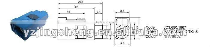 FAKRA, SMB female connector for cable RG174