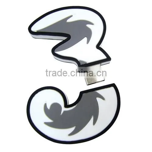 Design the heart-shaped necklace of PVC usb stick 2 gb