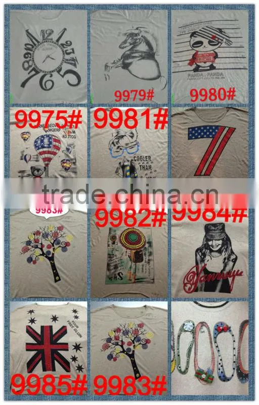 Printing sweet starts and hot drilling technology of women sweater 9963#