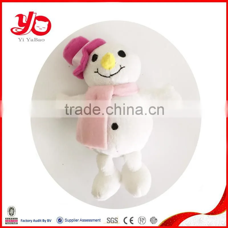 2015 New design Plush soft snowman toy, stuffed snowman with hat scarf