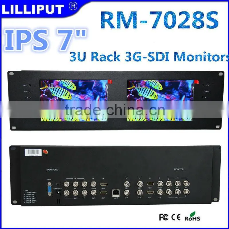 Lilliput RM-7028S IPS Panel Wide Viewing Angles 7 inch 3RU Rack 3G-SDI Monitor
