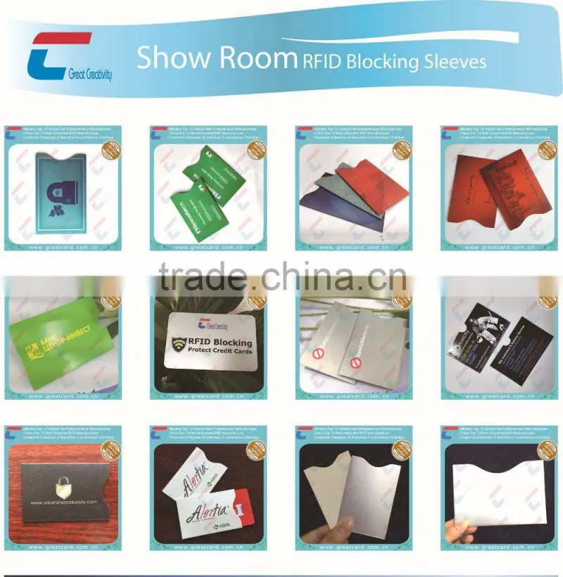 Aluminum foil paper RFID credit card sleeves / RFID blocking passport sleeves