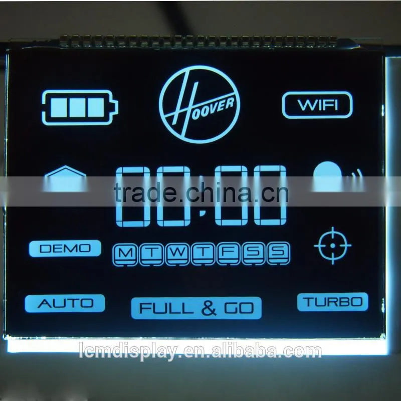 negative transmissive ink intelligent robot sweeper VA lcd display,black ground white symbols