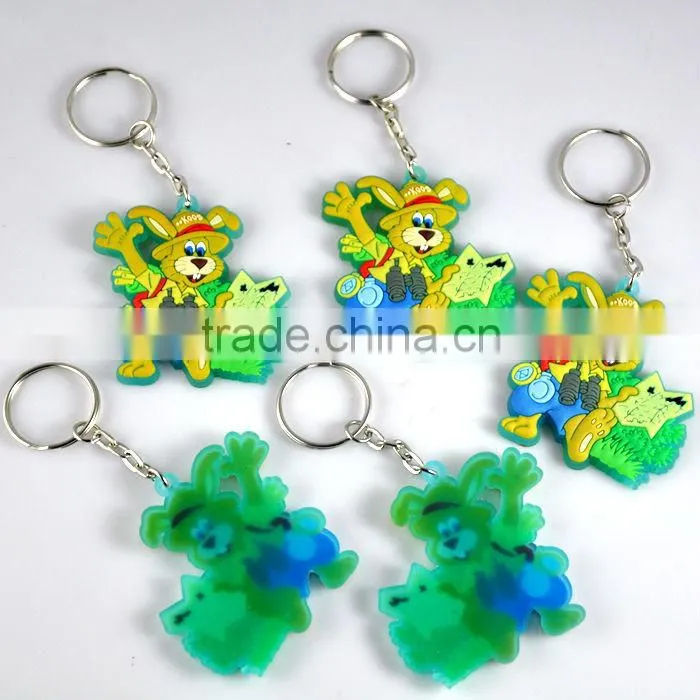 Promotion Wholesale 3d Car printed Rubber Key Ring/pvc keychain custom