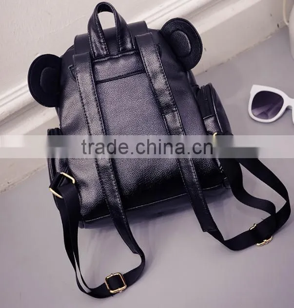 Online shop China backpack cute bear backpack fashion leather lady backpack