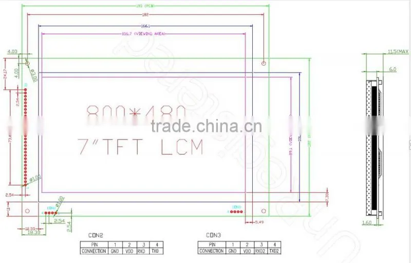 7" Liquid Crystal Display panels module for serial interface