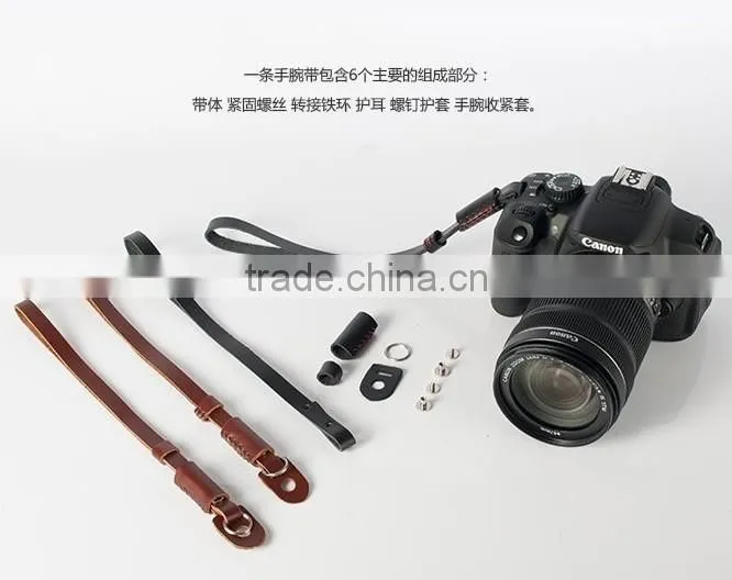genuine leather camera wrist strap