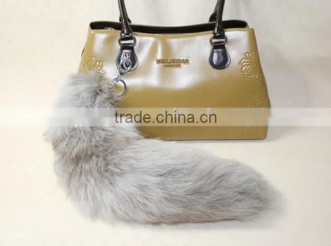 Natural Fox Fur Tail / Dye Color Fox Tail Fur Keychain